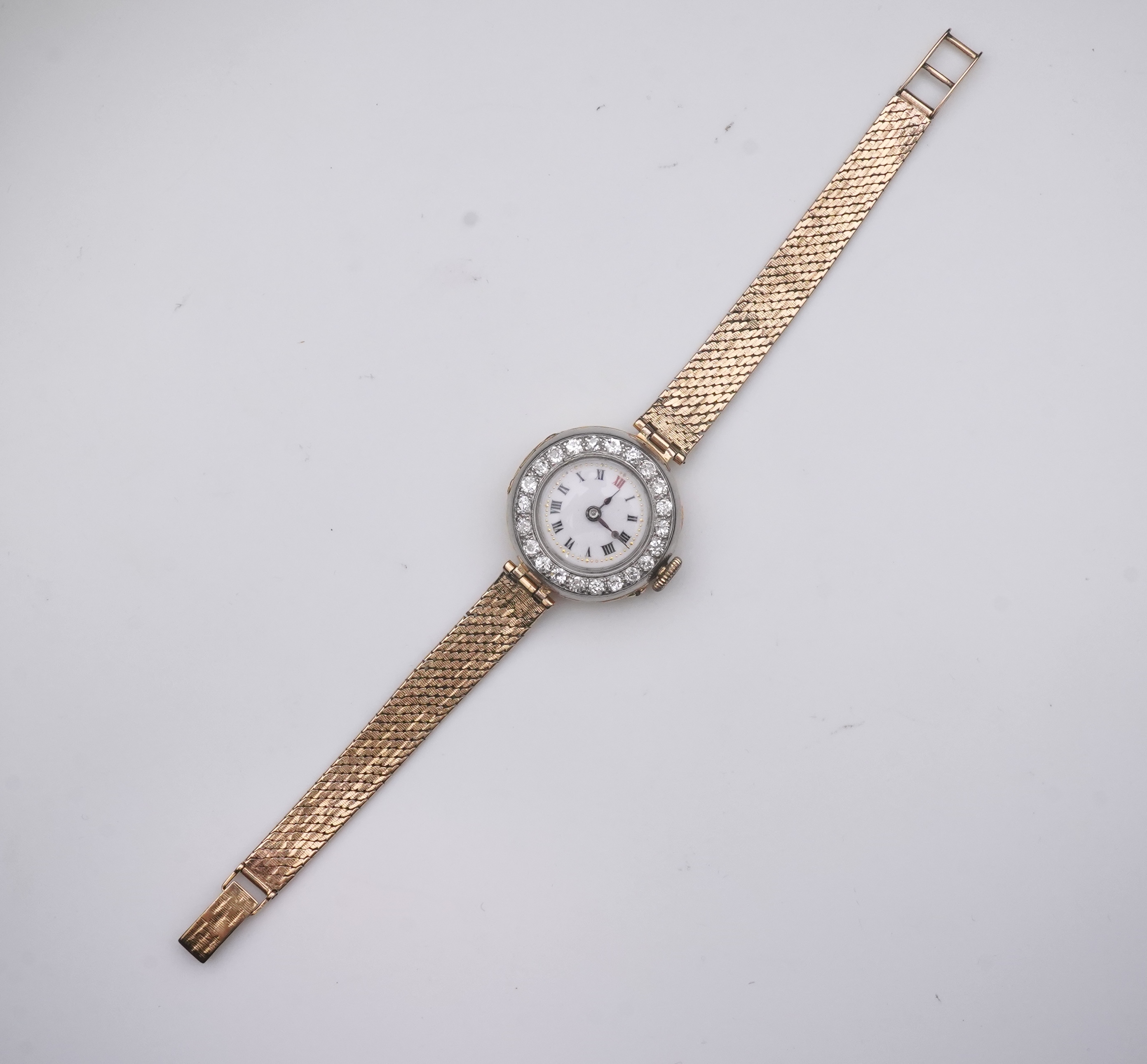 A lady's 9ct gold and diamond cocktail watch, early 20th century and later